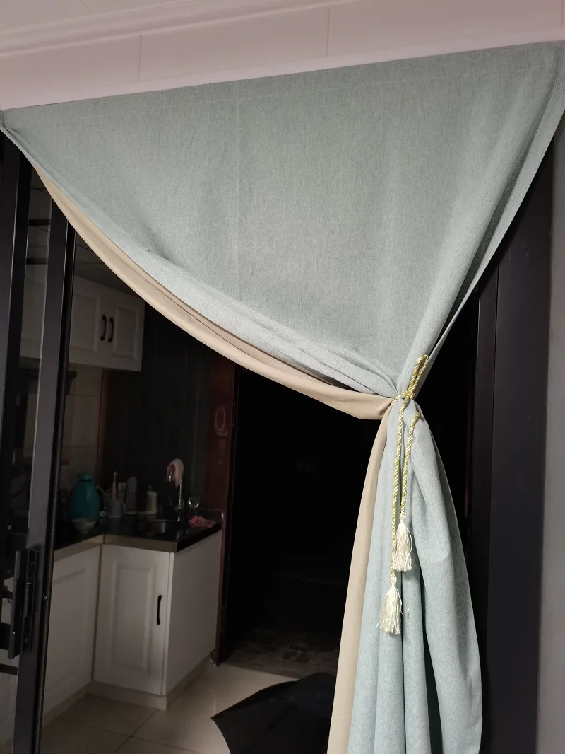 Hands-free Magnetic Window Blackout Curtains Easy Install Door Cortinas 99% Shading Magic Paste Curtain Sunscreen Room Cortinas