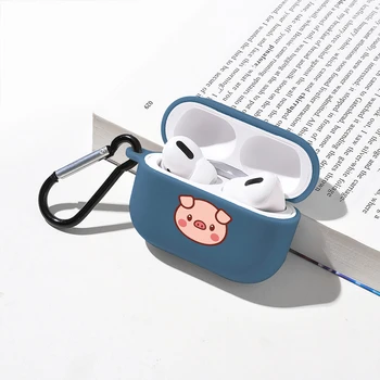 

Cute Pig Cat Dog Cartoon Case For Airpods Pro Case Wireless Bluetooth Earphone Case Blue Soft Silicone For Air Pods pro 3 Fundas