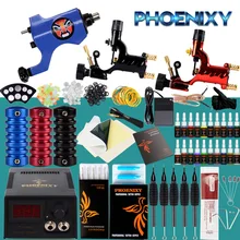 Полный профессиональный комплект татуировки 3 татуировки роторные машины пистолет 20 цветов Чернила ЖК-питание боди-арт макияж перманентные татуировки набор