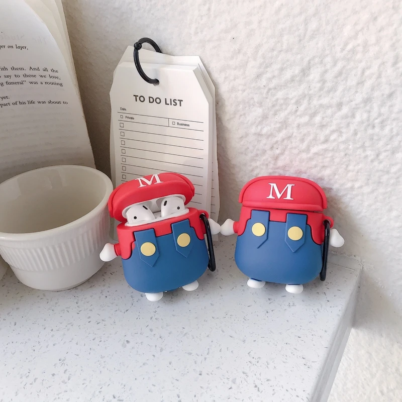 Silicone Bluetooth Earphone Case for Apple AirPods 3D Protective 1/2 Cute Cover Unique Cartoon Pipeliner Design | Электроника