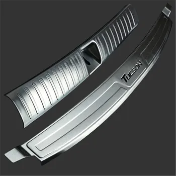 

Car-styling For Hyundai Tucson 2015 2016 2017 2018 Car Rear Bumper Protector Sill Trunk Rear guard Tread Plate Car accessories