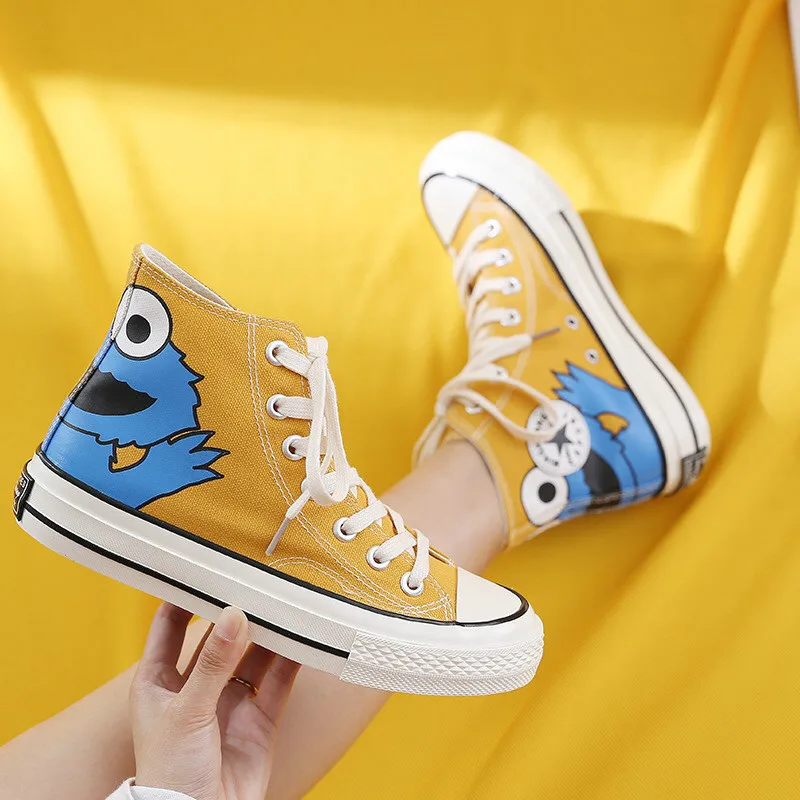 

Girls Sneakers Luxury Brand Colorful Casual Shoes Women Canvas Ankle Boots Vulcanized Shoes Ladies High Top Canvas Shoes Casual