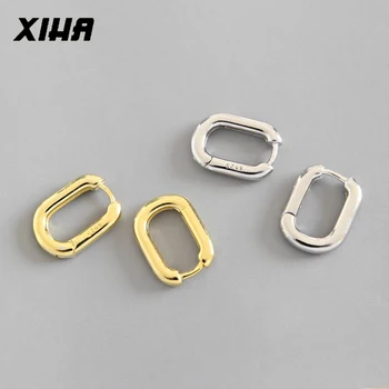

Korean 925 Sterling Silver Huggie Hoop Earrings for Women Gold Color Thick Earings Circle Round Earring for Girls Ladies 2019