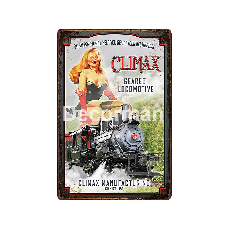 [DecorMan] поезд Pin up Ride Cow boy настенная Вывеска на заказ плакат Фреска картины Бар Паб Декор LT-2030