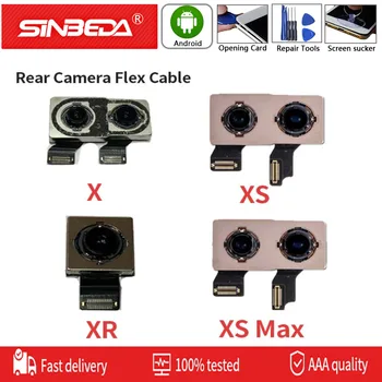 

100% Test Original Reversing Camera For iPhone X XR XS Max Back Camera Rear Main Lens Flex Cable Flash Module Sensor