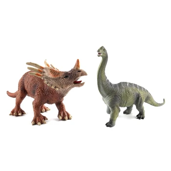 

2 Pcs Big Size Jurassic Wild Life Styracosaurus/Brachiosaurus Dinosaur Toy Plastic Play Toys World Park Dinosaur Model Action Fi