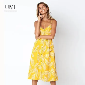 

Summer Casual Fashion Elegant Boho Sexy Long Sundresses Button Halter Maxi Styles Multiple big sizes Women Beach Floral Dress