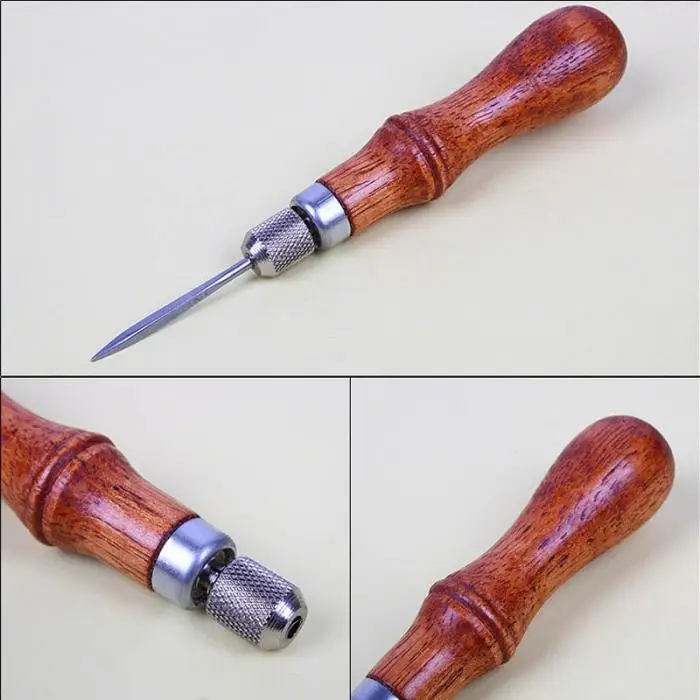 Профессиональный кожаный Craftool 4-в-1 шило комплект лезвий для кожаная обувь на шнурках зубило шить Дырокол инструменты JS22
