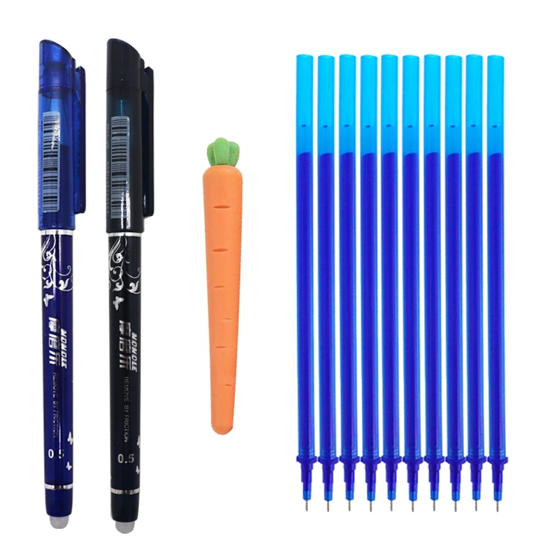 

12Pcs/lot Erasable Pen Refill Set 0.5mm Blue/Black/Red Ink Magic Pen Rod for School Office Writing Supply Kids Stationery