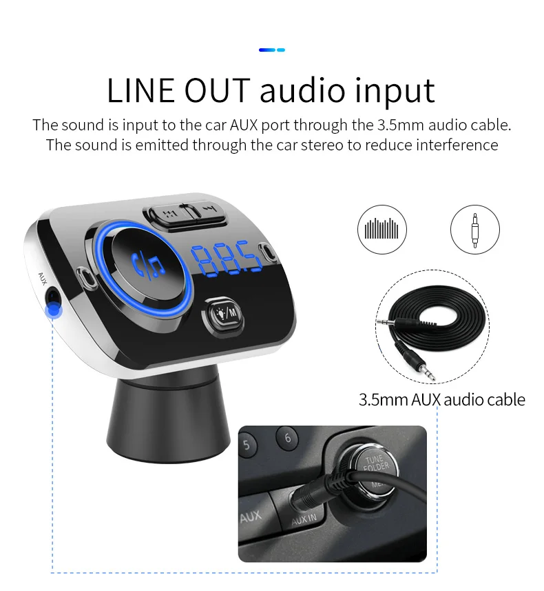 AUX Bluebooth BT Hands-Free Автомобильное зарядное устройство BC49 MP3-плеер fm-передатчик поддержка голосовой навигации usb зарядный порт