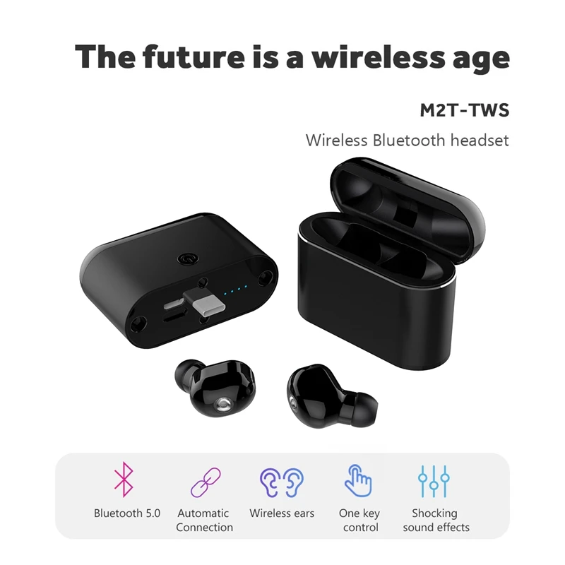M2T TWS беспроводные Bluetooth наушники с автоматическим подключением гарнитура