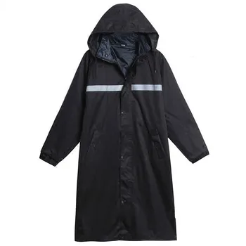 

Ladies Long Raincoat Outdoor Poncho Adults Men Waterproof Rain Coat Working Motercycle Rainwear Trench Coat Hood LZG104