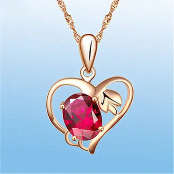 

Heart Pendant Necklaces for Women Silver Tone Rose Gold Tone Crystals Birthstone Jewelry Gift for Party Anniversary Day Birthday