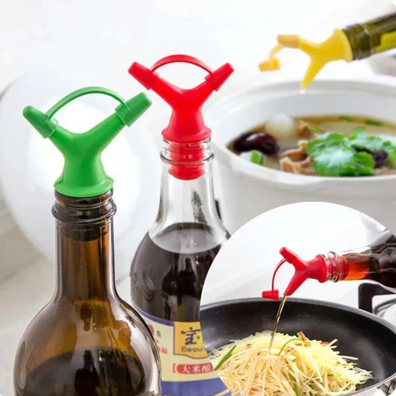 Silicone Oil Vinegar Sprayer Bottle Mouth Stopper Cap Wine Pourer Kitchen Tool