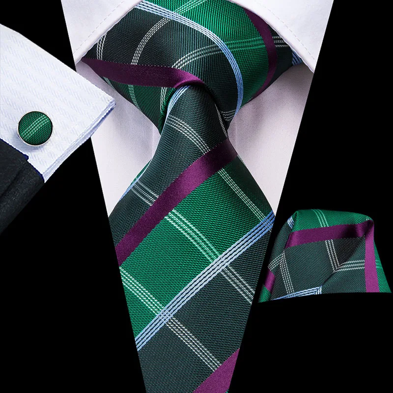 Шелковые галстуки с принтом Hi-Tie для мужчин, набор носовых платков, черный золотой галстук, модный жаккардовый галстук Gravatas, мужской галстук для свадьбы, бизнеса - Цвет: C-3223