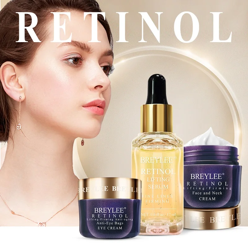 BREYLEE Retinol Set Face Serum Essence Eye Cream Facial Cream Mask Anti Aging Firming Remove Fine Line Wrinkle Tighten Skin Care afbeelding