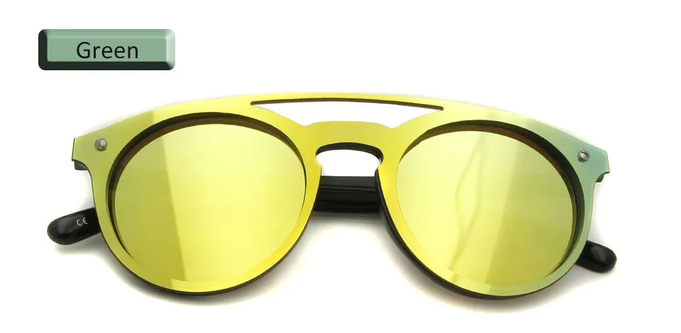 Зеркальные Мужские Солнцезащитные очки Круглые ретро женские солнцезащитные очки для женщин Роскошные красочные зеркальное покрытие