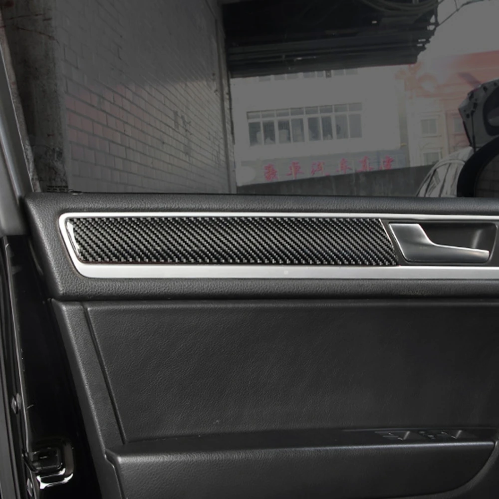 

Kaneed 4 PCS Car Carbon Fiber Door Panel Decorative Sticker for Volkswagen Touareg