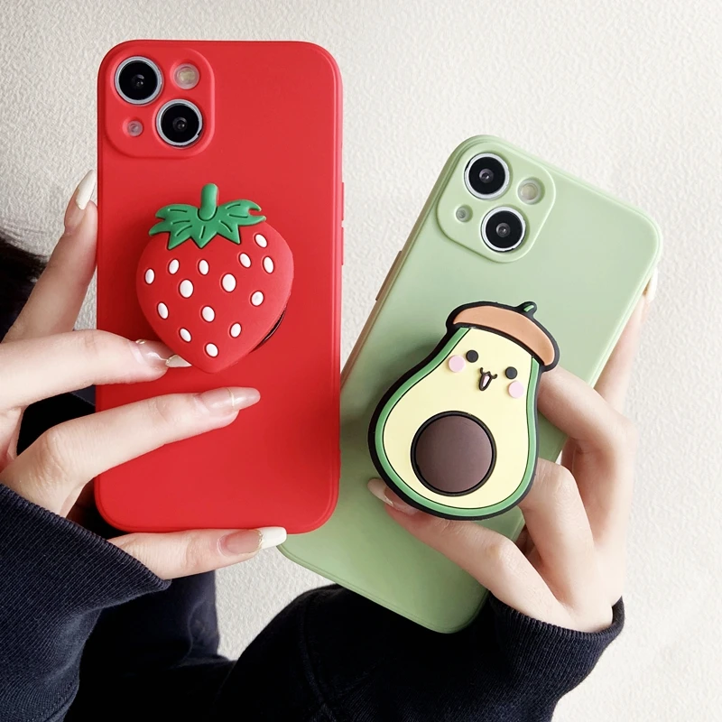 For Samsung Galaxy S22 Ultra Stand Holder Phone Case For Galaxy S21 Plus S20 FE A52 A72 A71 A51 A50 A32 A22 A13 A33 Square Cover kawaii samsung cases