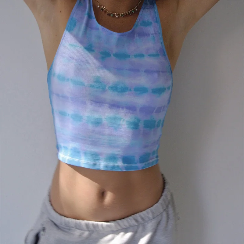 Tie Dye Casual Crop Tops Streetwear OC0174