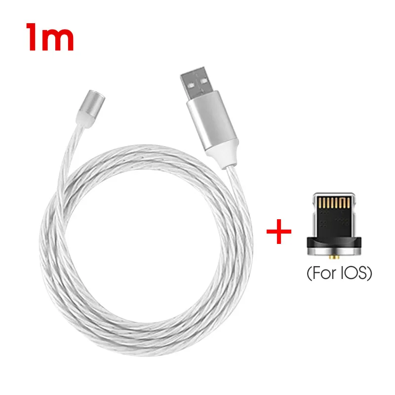 Магнитное светящееся зарядное устройство type-C type C USBC Micro USB для iPhone для samsung для Xiaomi быстрое зарядное устройство кабель Anker зарядный шнур - Цвет: 4828404