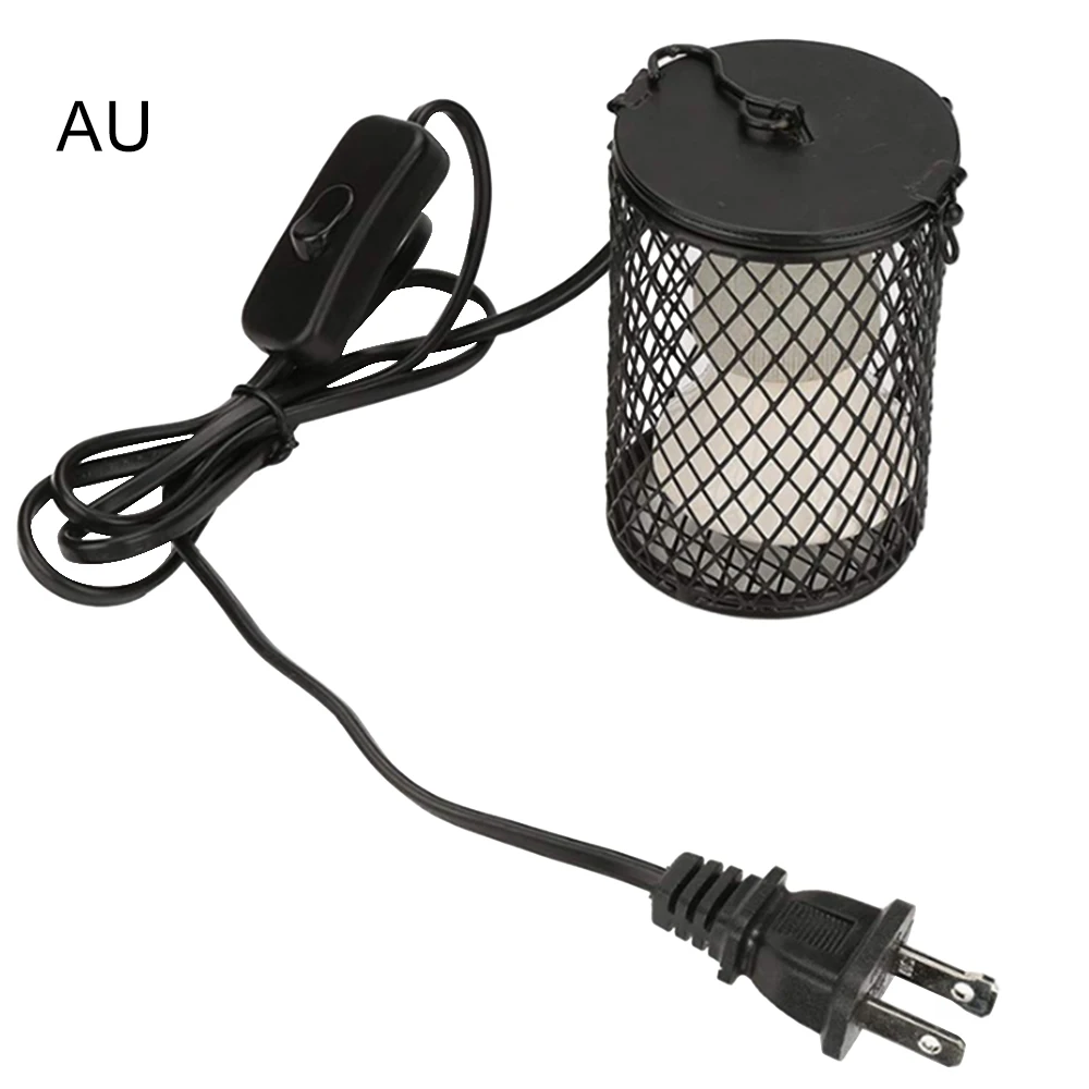 Нагревательная лампа для домашних животных инфракрасный керамический светильник с защитной клеткой излучатель тепловая лампа товары для домашних животных цыплята лампа для рептилий 100 Вт 110-230 В - Цвет: As Shown