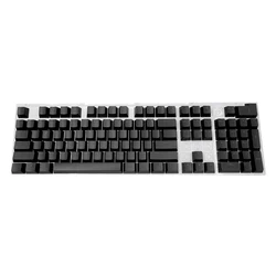 Universal Ergonomic Blank Keycaps Set - 104pcs, ABS, Backlit Key Cap Replacement (Black)