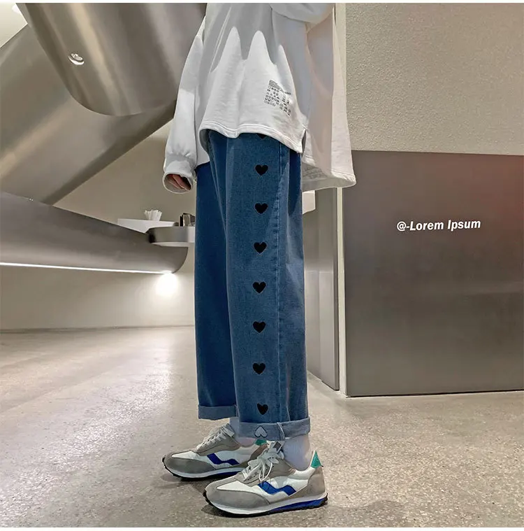 ICCLEK 2021 New Jeans Men's Jeans Loose Trousers  Men Jeans Pants  Jeans for Men  Mens Jeans  Kpop Clothes  Streetwear Men