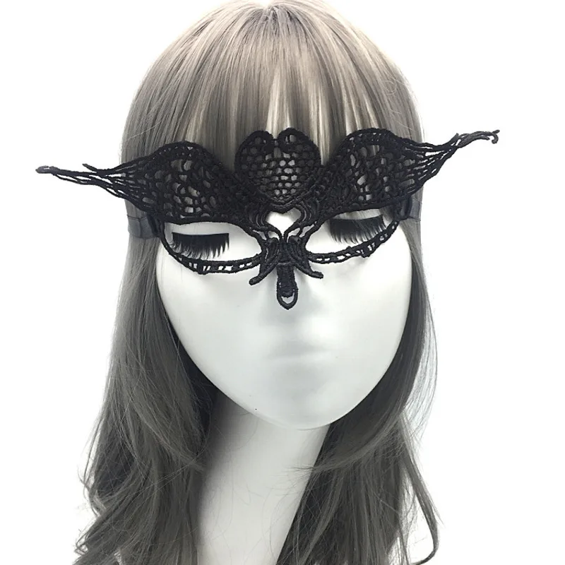 Кружевная маска на глаза, верхняя часть лица, сексуальная загадочная женская готическая Черная танцевальный маскарадный вечерние Формальные маски, костюм, косплей, Хэллоуин, для взрослых