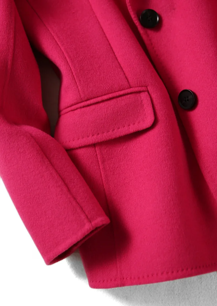 New Wool Coat Women Long Sleeve Turn-down Collar Outwear Jacket Casual Autumn Winter Elegant woolen Overcoat
