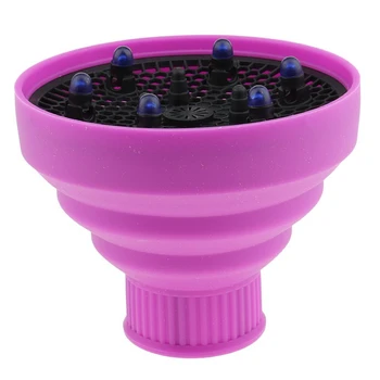 

Universal Collapsible Nano silica gel Hair Dryer Blower Diffuser Hairdressing Styling Tool - Purple