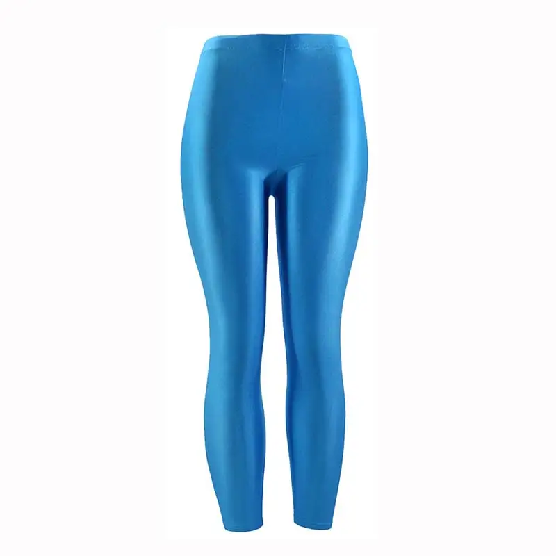 Women Pant For Girl Spandex Shiny Solid Color Fluorescent Leggings Casual Elastic High Quality Large Size 1PC Trousers New