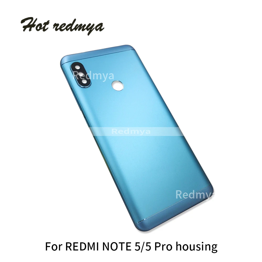 Корпус для Xiaomi Redmi Note 5, металлическая задняя крышка для батареи, запасные части, чехол с боковой кнопкой, объектив Camear