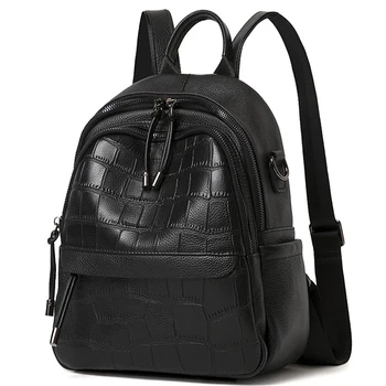 

Genuine leather Backpack female fashion trend Women Rucksack bag ladies Cowhide leather backpack student travel Knapsack bag