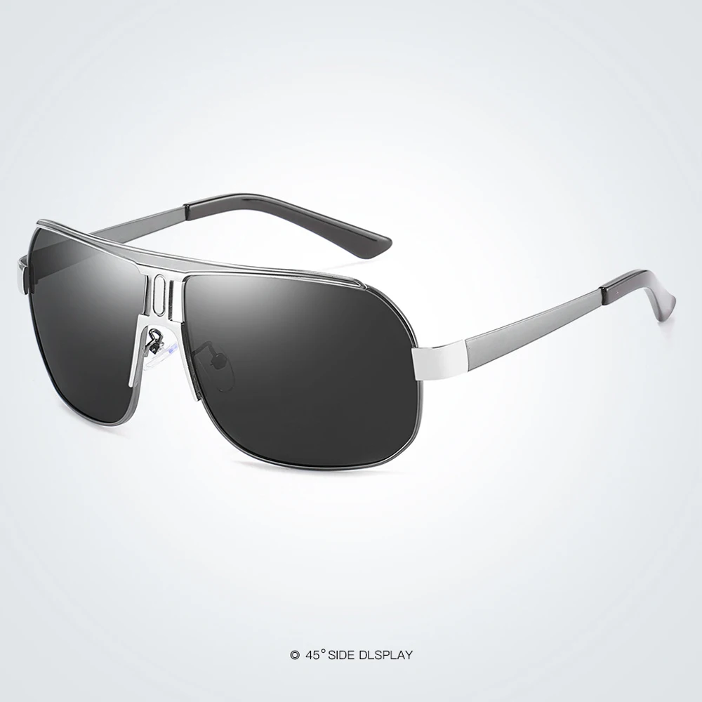 VIAHDA gafas de sol hombre, поляризованные солнцезащитные очки, большая оправа, зеркальные, серия, внутренняя синяя пленка, мужские классические водительские зеркальные очки