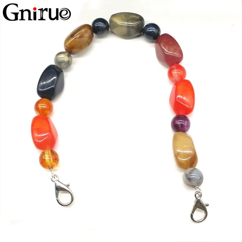 Bag-Accessories Handbag Bead-Straps Acrylic-Handle Colorful Resin Replaceable DIY