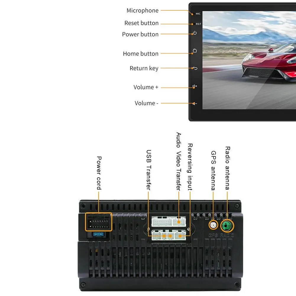 7-дюймовый автомобильный 2 Din радио Bluetooth HD 1024x600 Mp5 плеер универсальный автомобильный стерео gps навигационная Интегрированная машина для Android 8,1