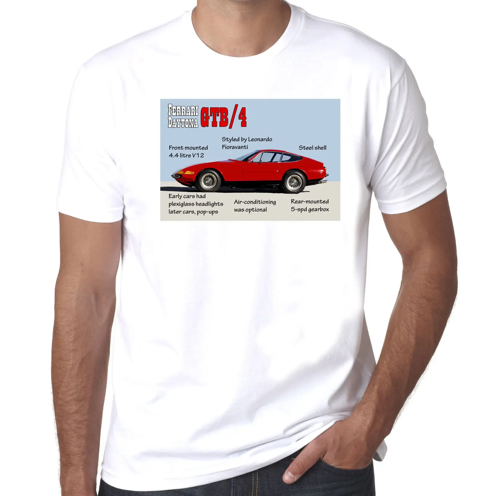 Ferarri Daytona 365 Gtb/4 Мужская популярная мужская футболка s 4.4l V8 с принтом Милая гордость