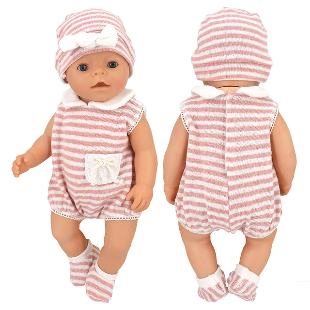 16-18 inch Doll Clothes Accessories Include Dress,Romper,Outfits and Hats fit 43cm Newborn Baby Zapf Doll, Nenuco Dolls Clothing 18-66A