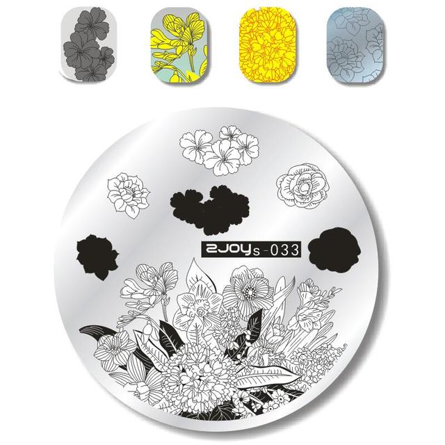 Round Nail Stamping Plates Butterfly/Constellation/Leaf/Bird Stainless Steel Image Stencils Printing Nails Decor 5.5cm Tool