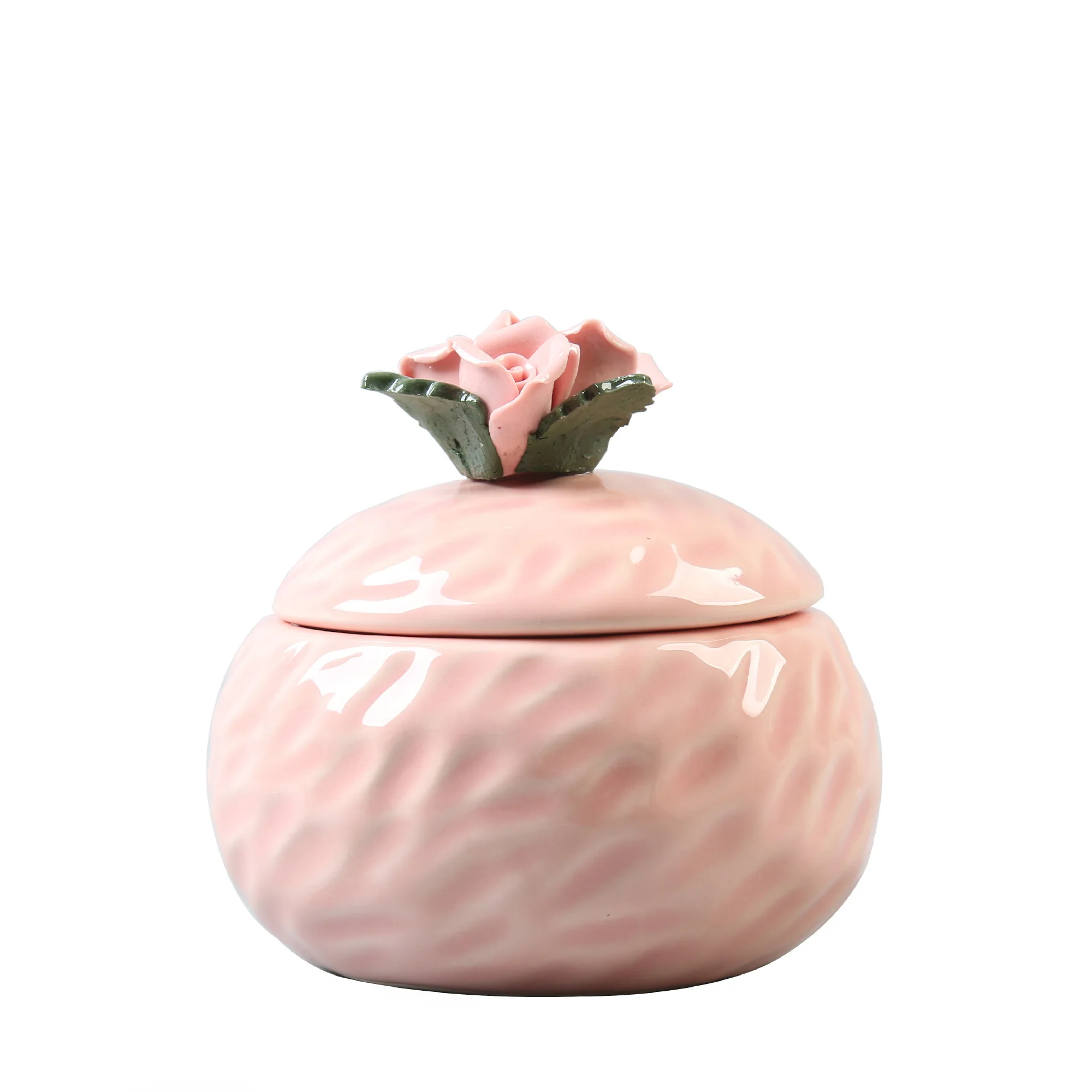 Ceramic Storage Jar Romantic Ring Pink Green Yellow White Jewelry Jar Lover Gift Wedding Decorations Bottles for Home Decor