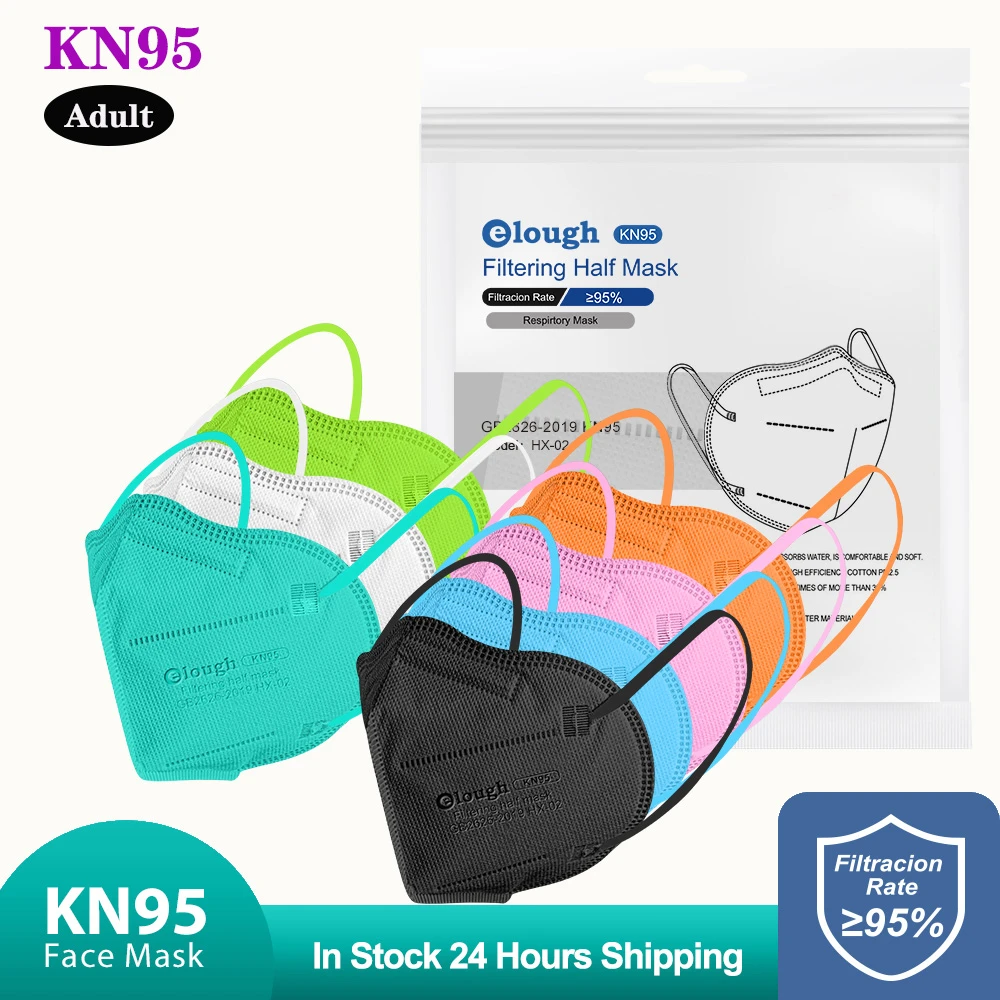 

Elough ffp2 CE маска fpp2 одобренная kn95 Mascarillas респираторные маски Kn95 сертифицированная черная гигиеническая маска 5ply FFP 2 Маска españa
