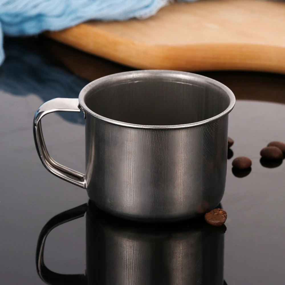 Stainless Steel Cup 200ml Portable Outdoor Travel Coffee Tea Mug Camping Mini Metal Kitchen Milk