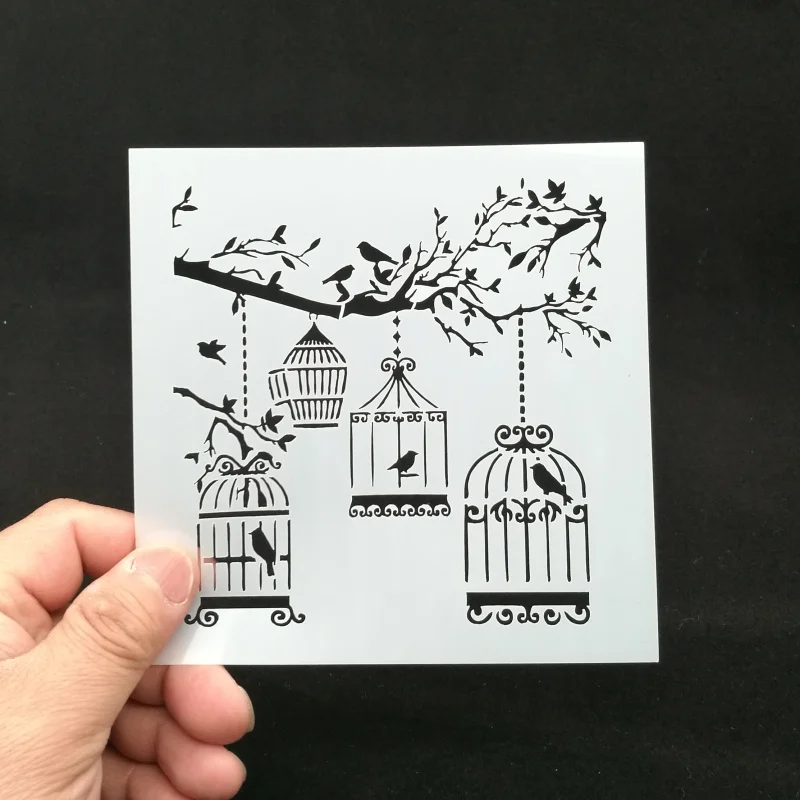 

13*13, трафареты для украшения птичьей клетки, ПВХ, для «сделай сам», скрапбукинга, фотоальбома, декоративное тиснение, «сделай сам», бумажные открытки, рукоделие