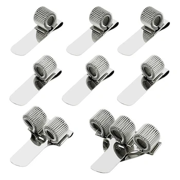 

8 Pack 4 Size Stainless Pen Holder Clip for Notebook and Clipboard with Spring Fits Almost All Pen Size (Silver)