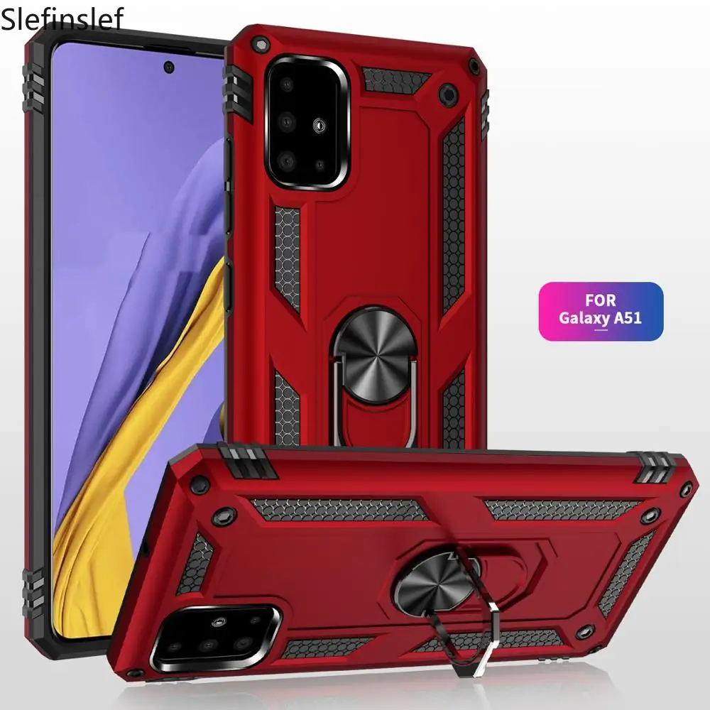Роскошный чехол с магнитным кольцом для Samsung Galaxy A7 A6 A8 Plus A9 2018 A01 A11 A21 A31 A41 A51 A71 A81 A91