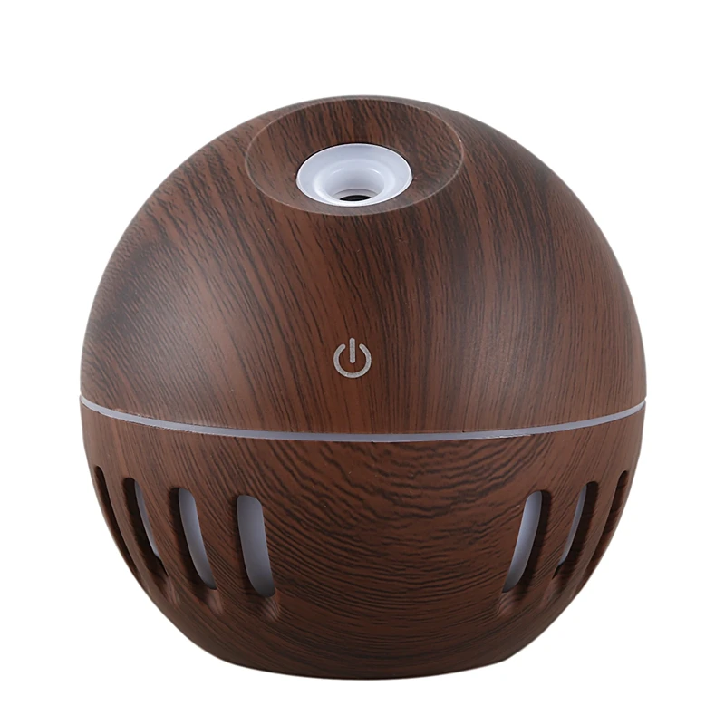 

130Ml Mini Usb Air Humidifier Electric Aroma Diffuser Aromatherapy Essential Oil Cool Mist Maker 7 Color Light Deep Wood Grain