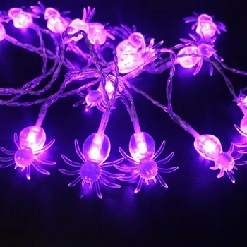 

3M 20 Lights Halloween Light String Ghost Spider Skeleton Bat Powered Led Spider String Lights For Halloween Party Yard Decorati