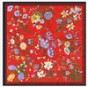 Twill Silk Scarf Women Large Shawls Stoles Lily Flowers Print Square Scarves Echarpes Foulards Femme Wrap Bandanas 130*130CM 3