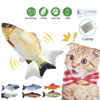 

Pet Soft Animal 3D Fish Shaped Cat Toy Interactive Gifts Pet Imitation Fish Toy Pillow new